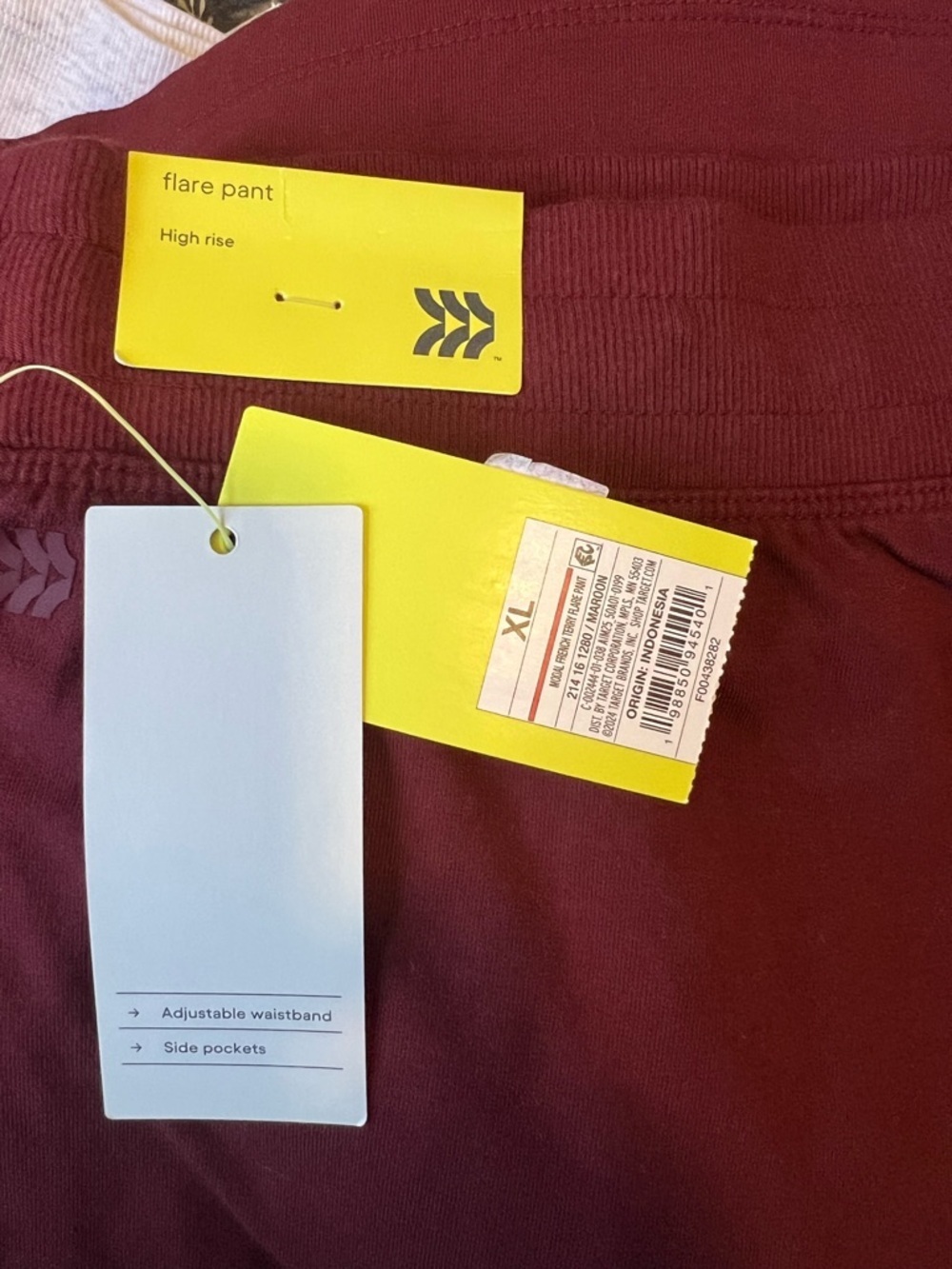 All In Motion Modal French Terry Flare Sweatpants Maroon XL NWT - Picture 6 of 6